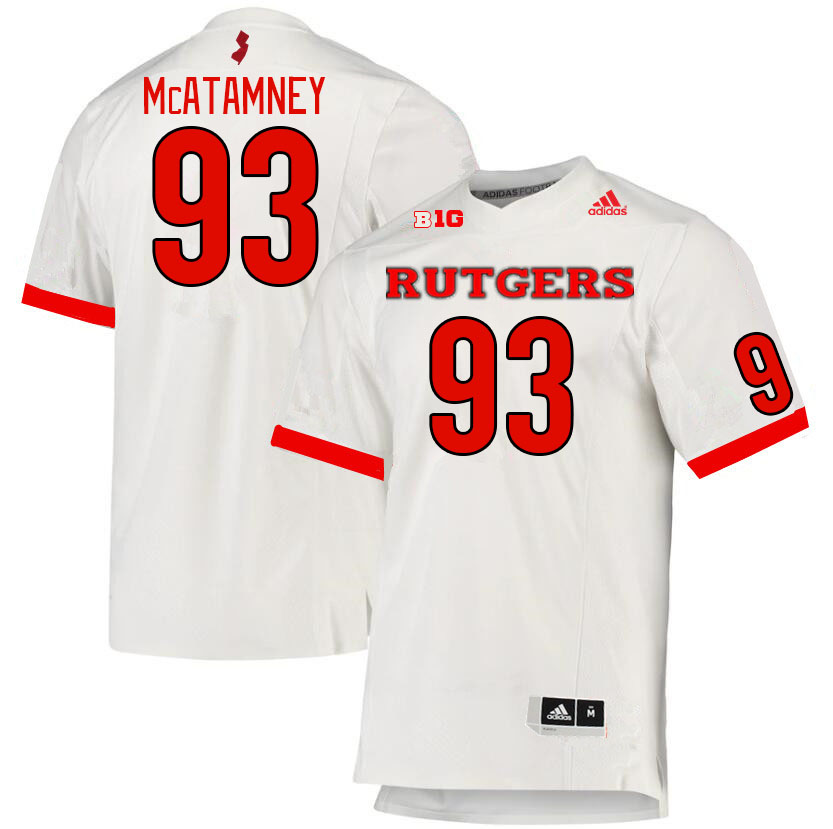 Men #93 Jude McAtamney Rutgers Scarlet Knights College Football Jerseys Stitched Sale-White - Click Image to Close
